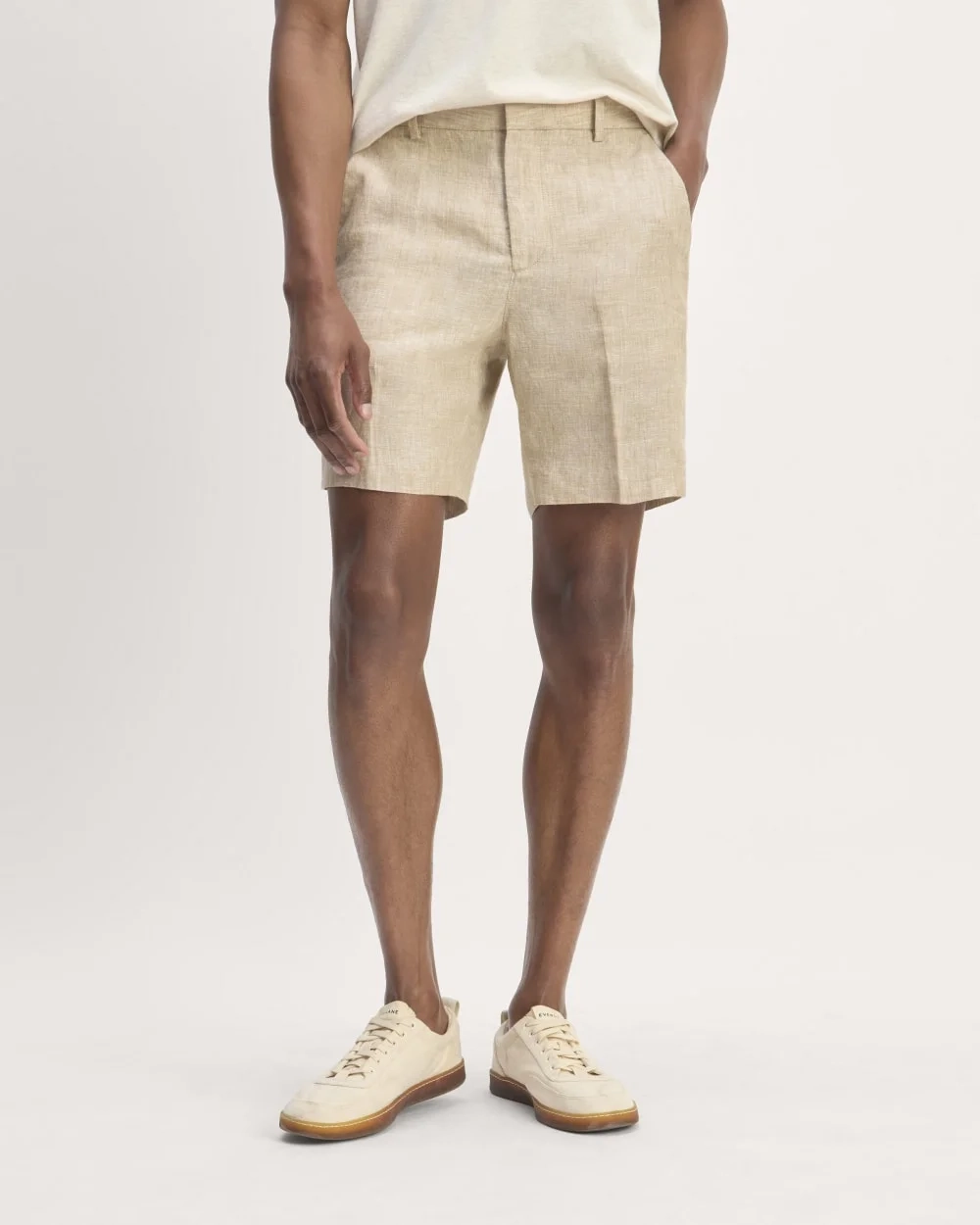 The 7" Linen Trouser Short | Cornstalk Chambray