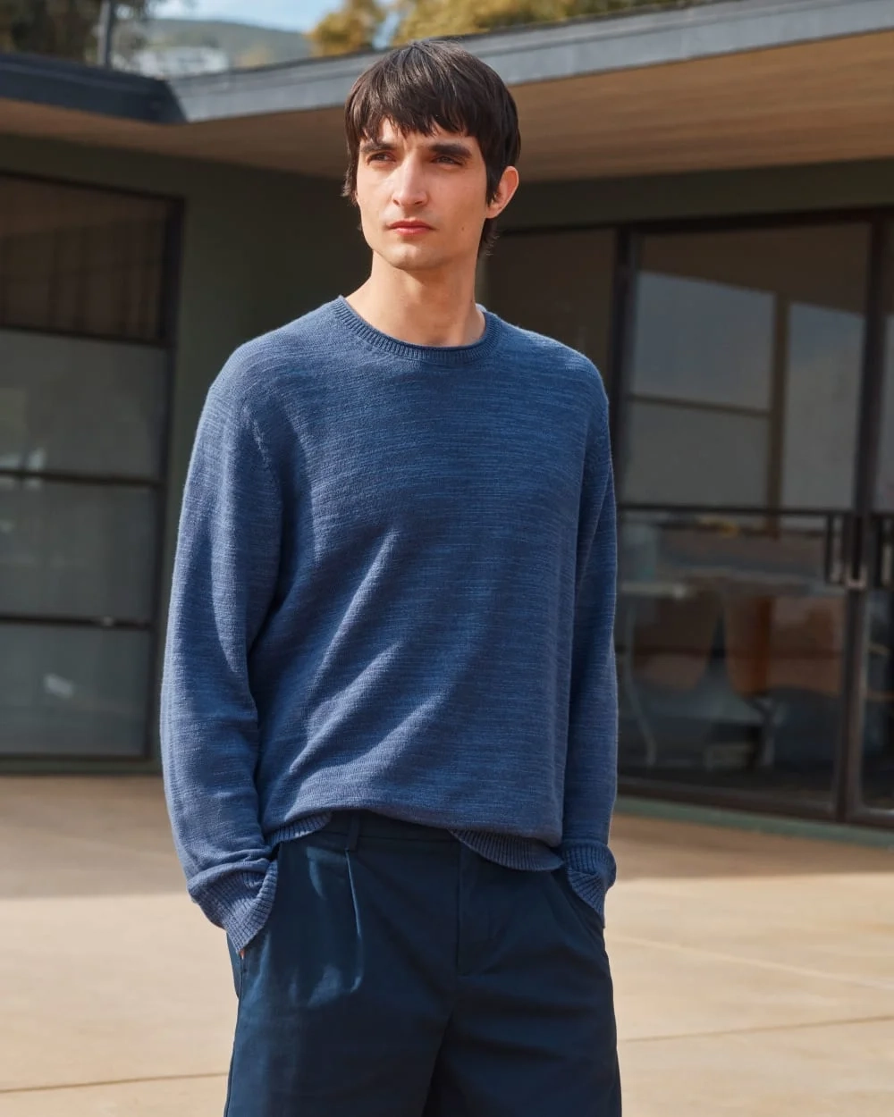 The Cotton Linen Pullover | Indigo (2)
