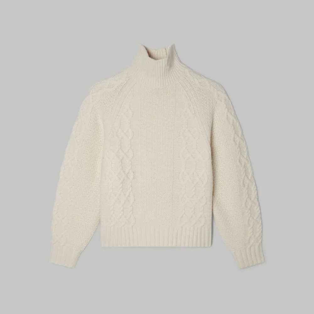 The Felted Merino Cable Sweater | Bone (2)
