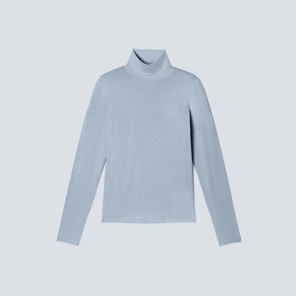 The Organic Cotton Turtleneck | Mist (2)