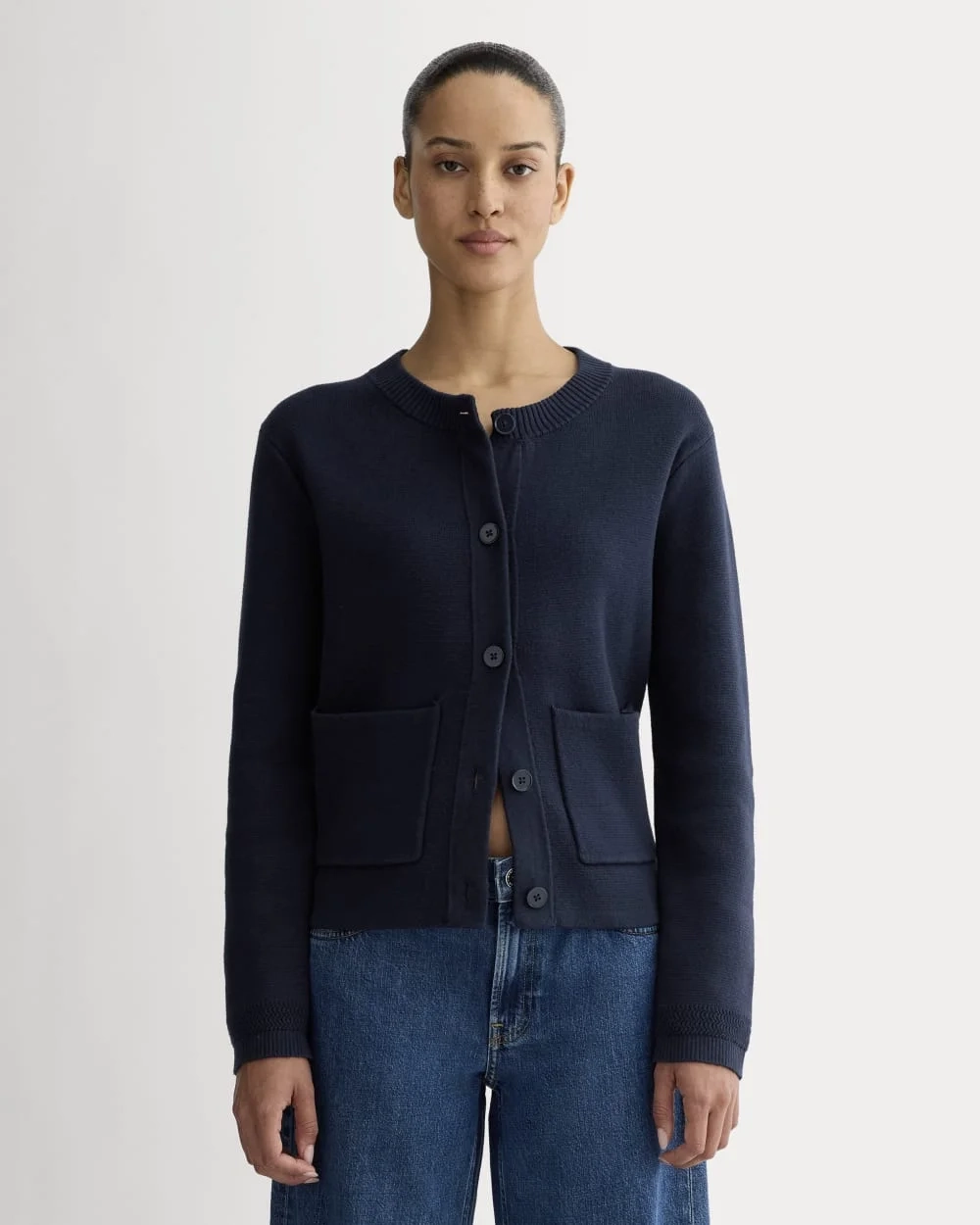 The Crew Cardigan in Everyday Cotton | Navy