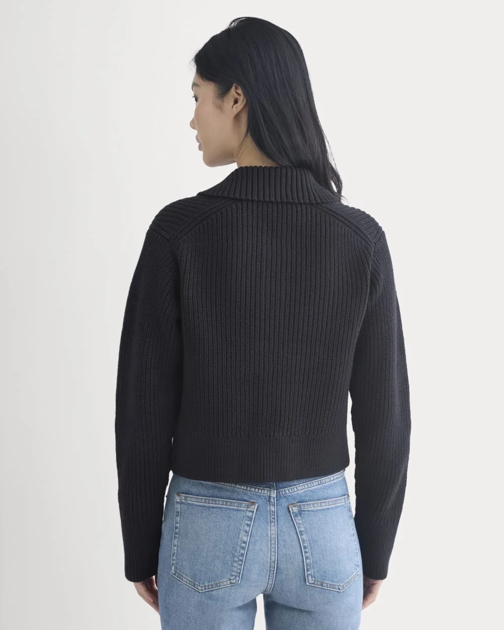 Shrunken Cardigan in Everyday Cotton | Black (2)