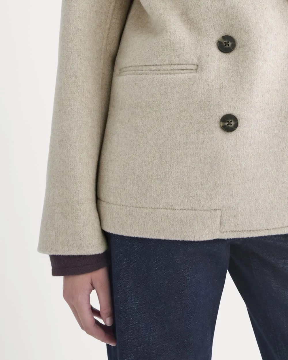 ReWool Short Peacoat | Heather Wheat (2)
