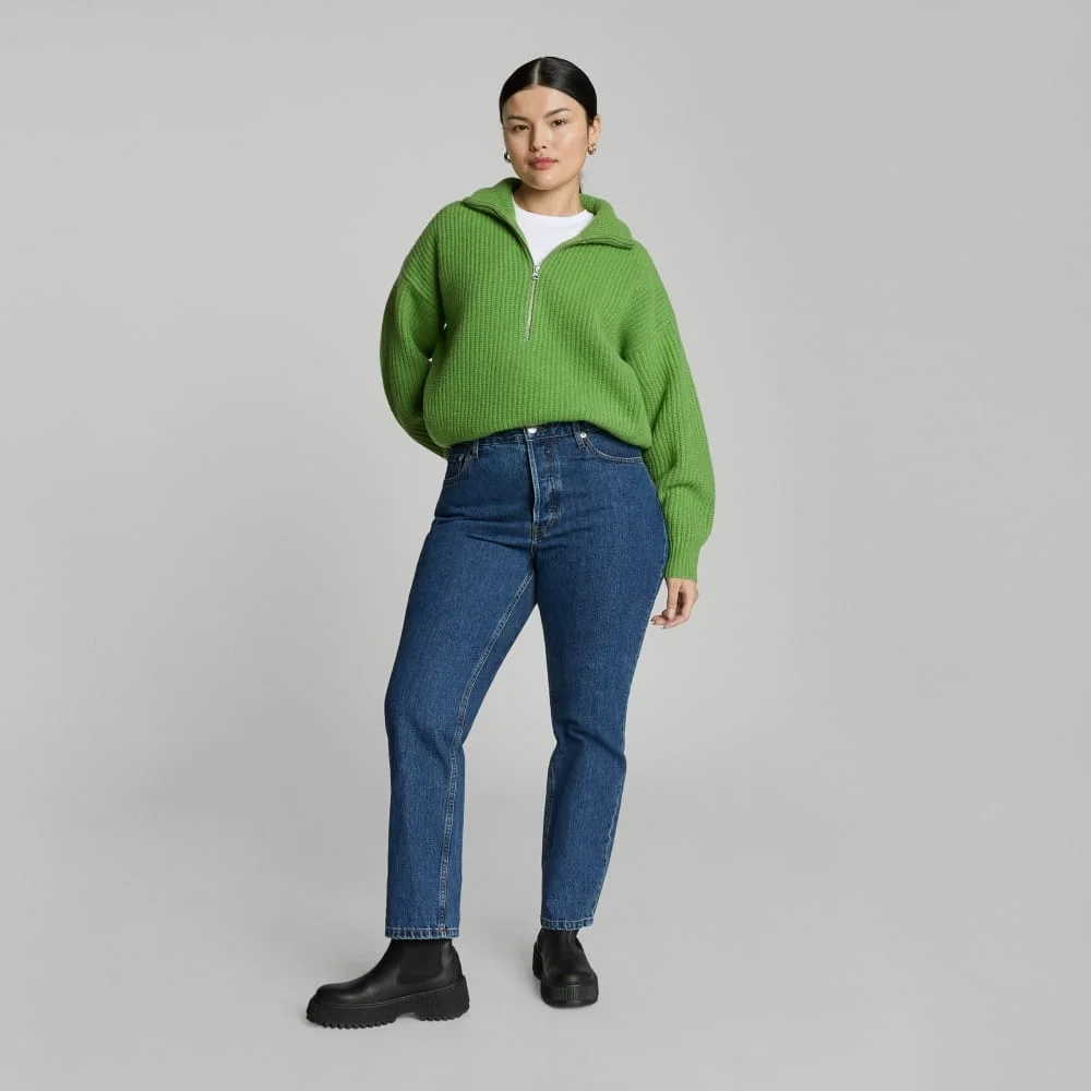 The Half-Zip Sweater in Luxe Merino | Salted Lime (2)