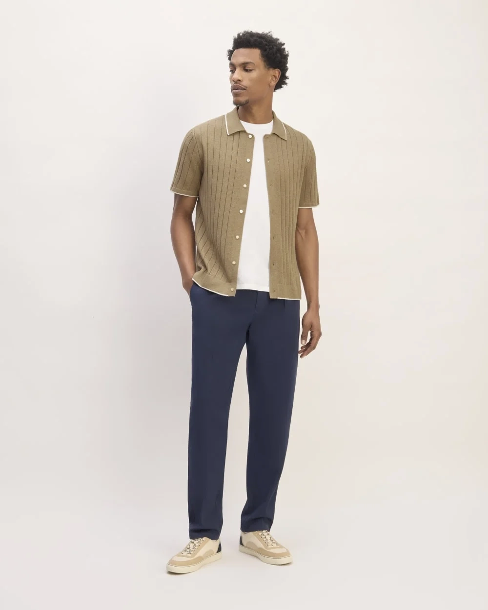 The No-Sweat Button-Down Polo | Dark Heathered Camel (2)