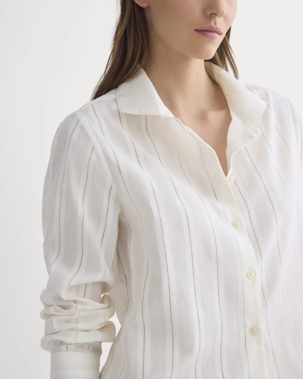 Textured Mini Collar Shirt | Bone (2)
