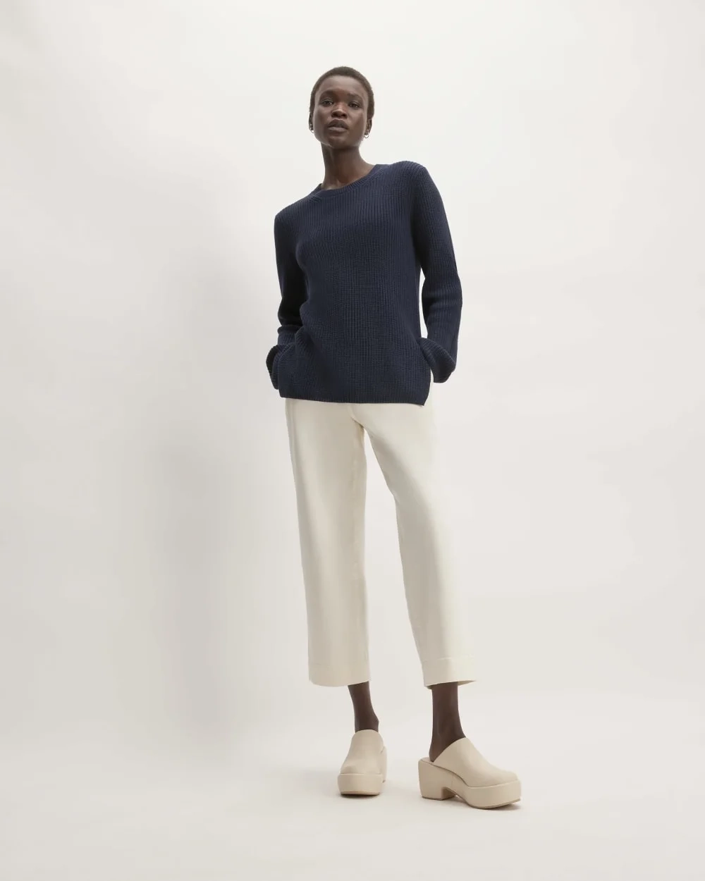 The Organic Cotton Slim Crew Sweater | Navy (2)