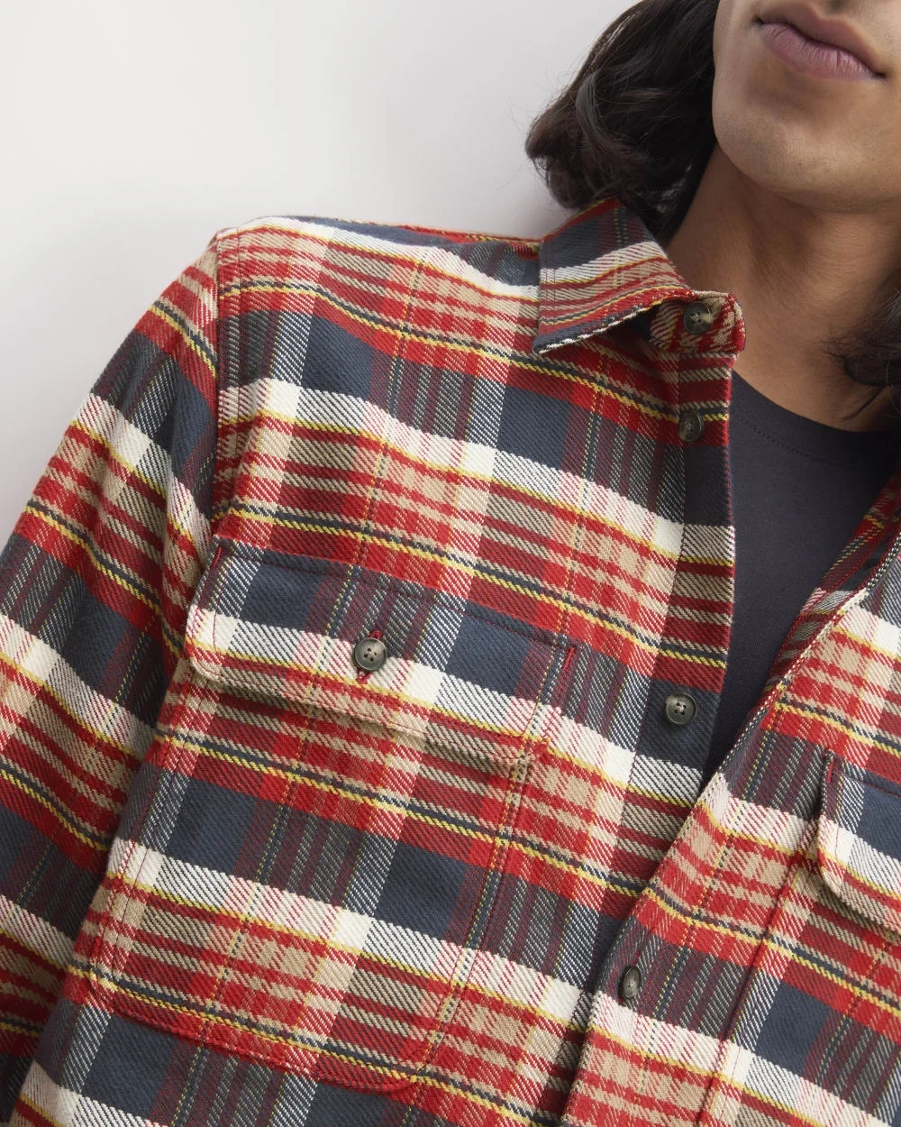 The Heavyweight Overshirt | Uniform | True Navy / Haute Red / Honey (2)