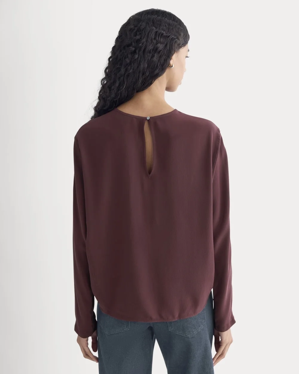 Dolman Top in Washable Silk | Deep Plum (2)