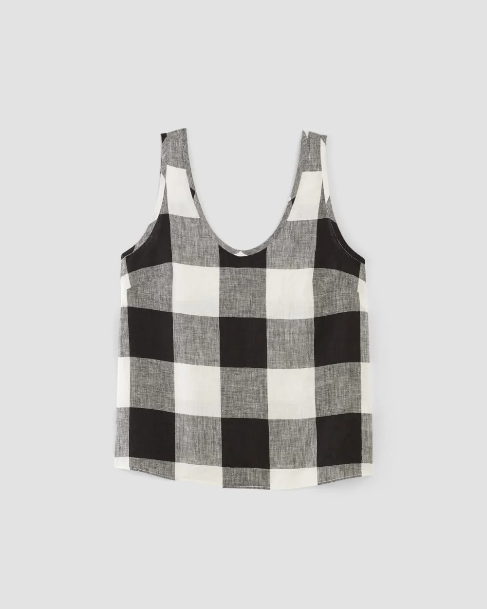 The Scoop Tank in Linen | Bone / Black Check (2)