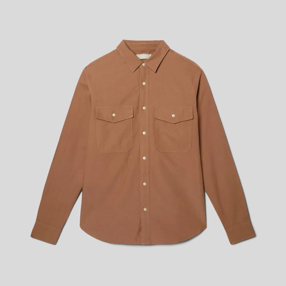 The Organic Oxford Relaxed Utility Shirt | Carob Brown (2)