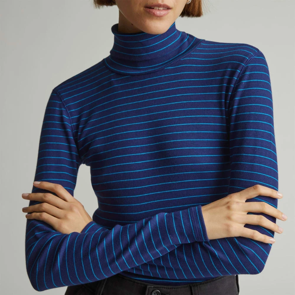 The Luxe Micro-Rib Turtleneck | Ocean Cavern / Horizon Blue (2)