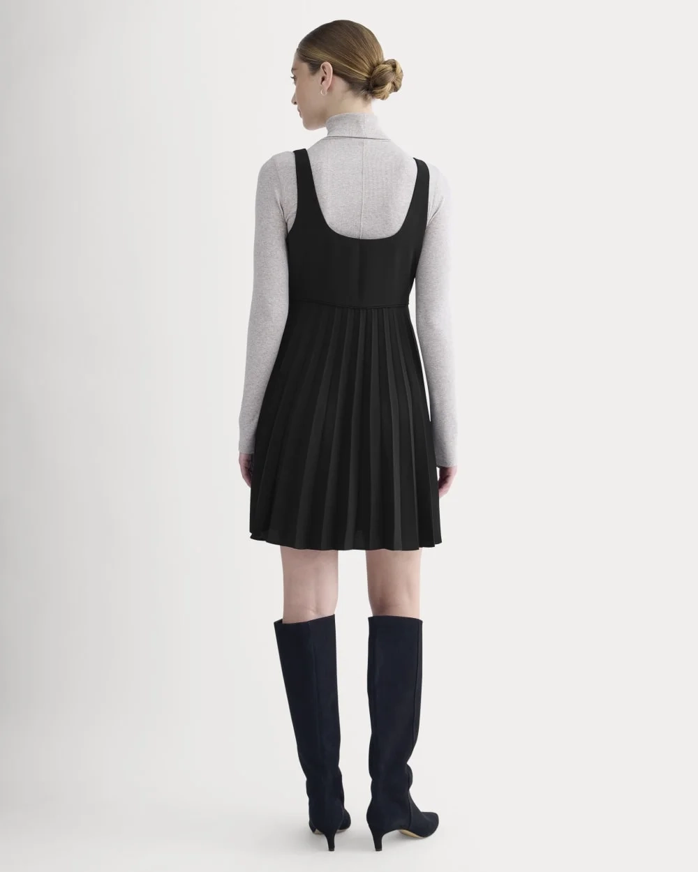 Drapey Crepe Mini Dress | Black (2)