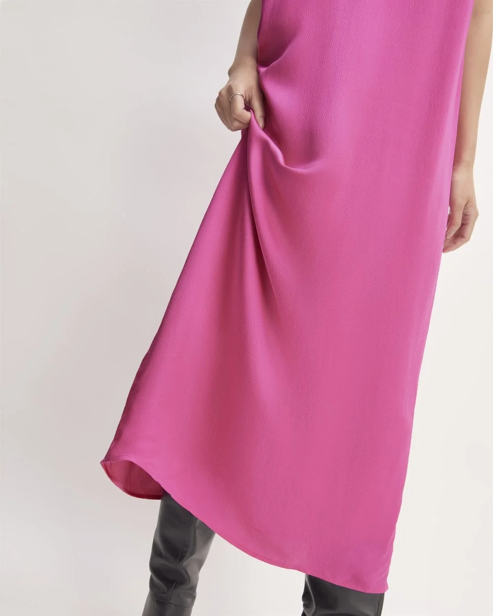 The Satin Racerback Slip Dress | Fuchsia Pink (2)