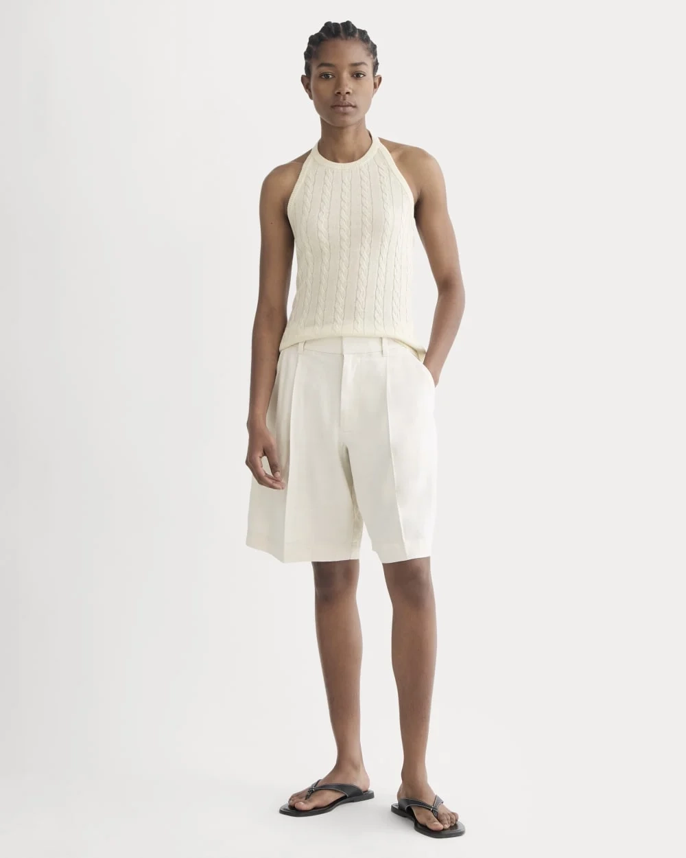 The Cable Halter in Cotton Cashmere | Birch (2)