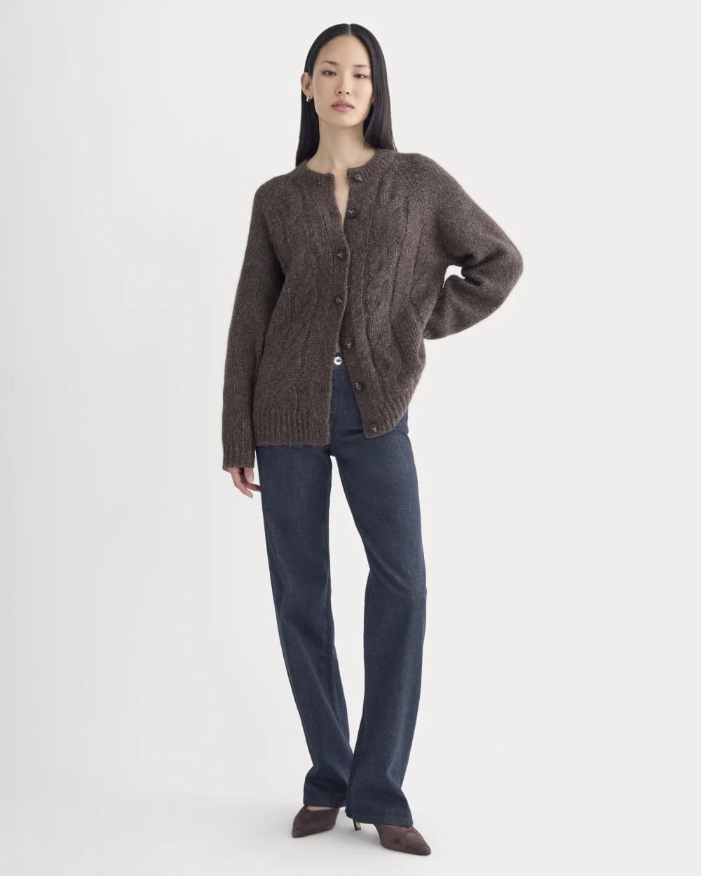 Cloud Cable Cardigan | Heathered Burgundy (3)