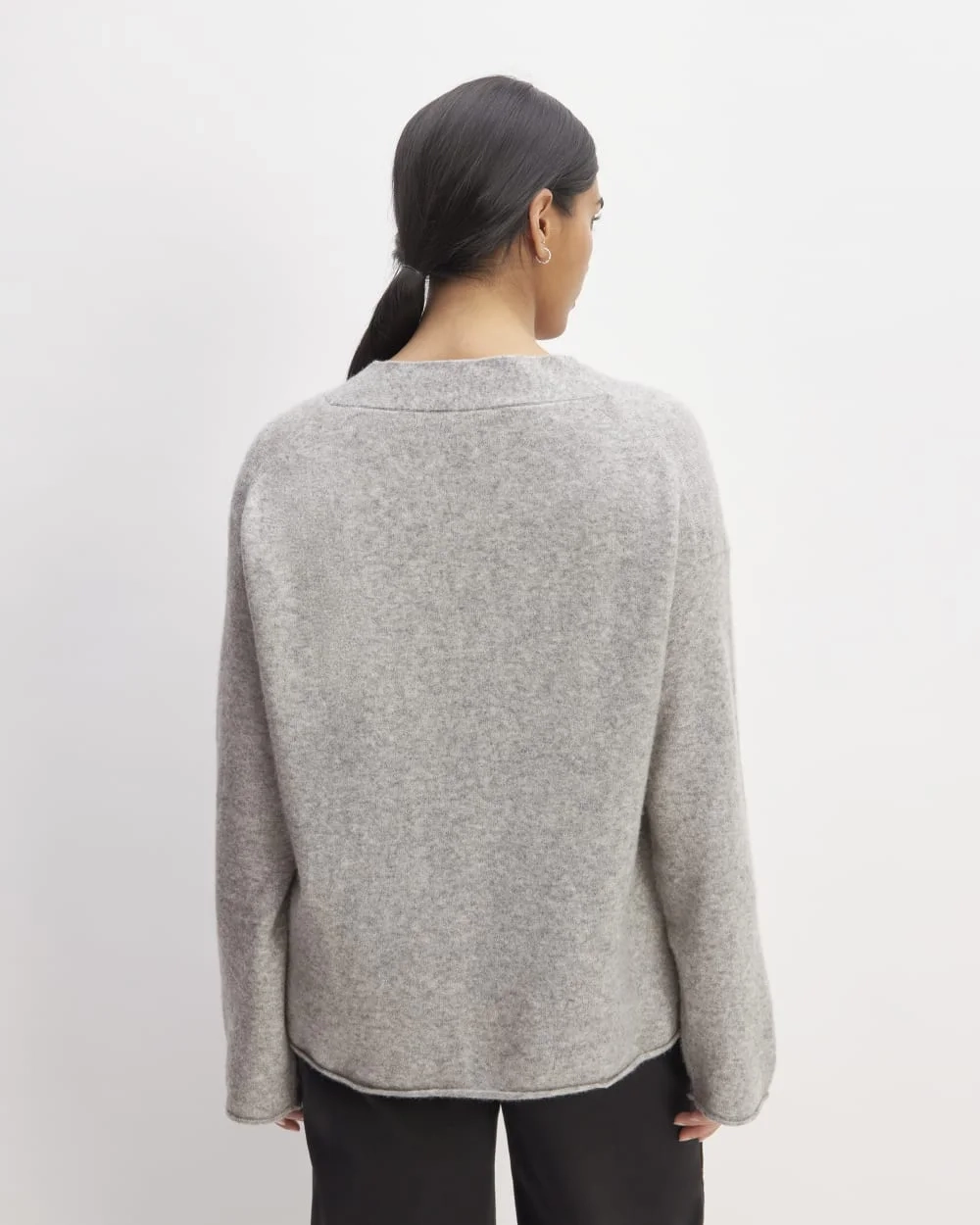 The Cozy-Stretch V-Neck Sweater | Heathered Grey (2)