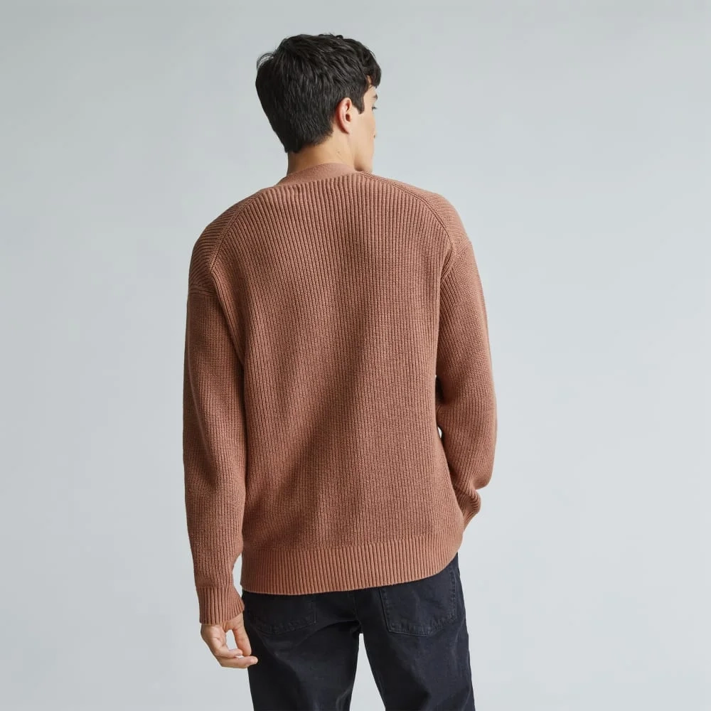 The No-Sweat Ribbed Cardigan | Carob Brown (2)