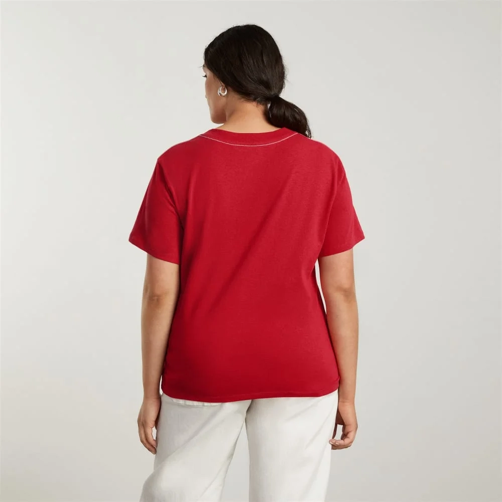 The Vintage V-Neck Hemp Tee | Goji Berry (2)