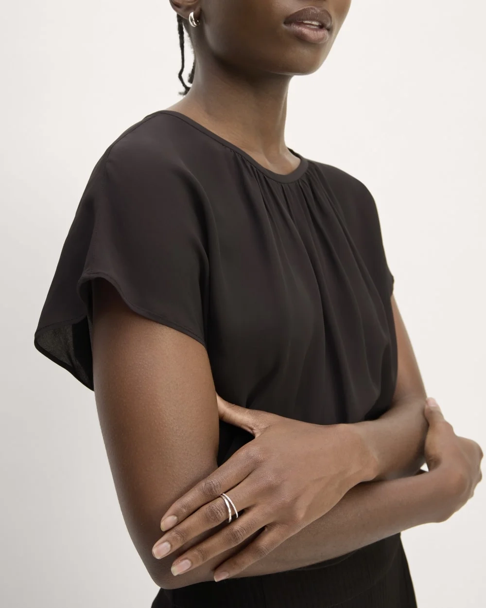 The Gathered Neck Top | Black (2)
