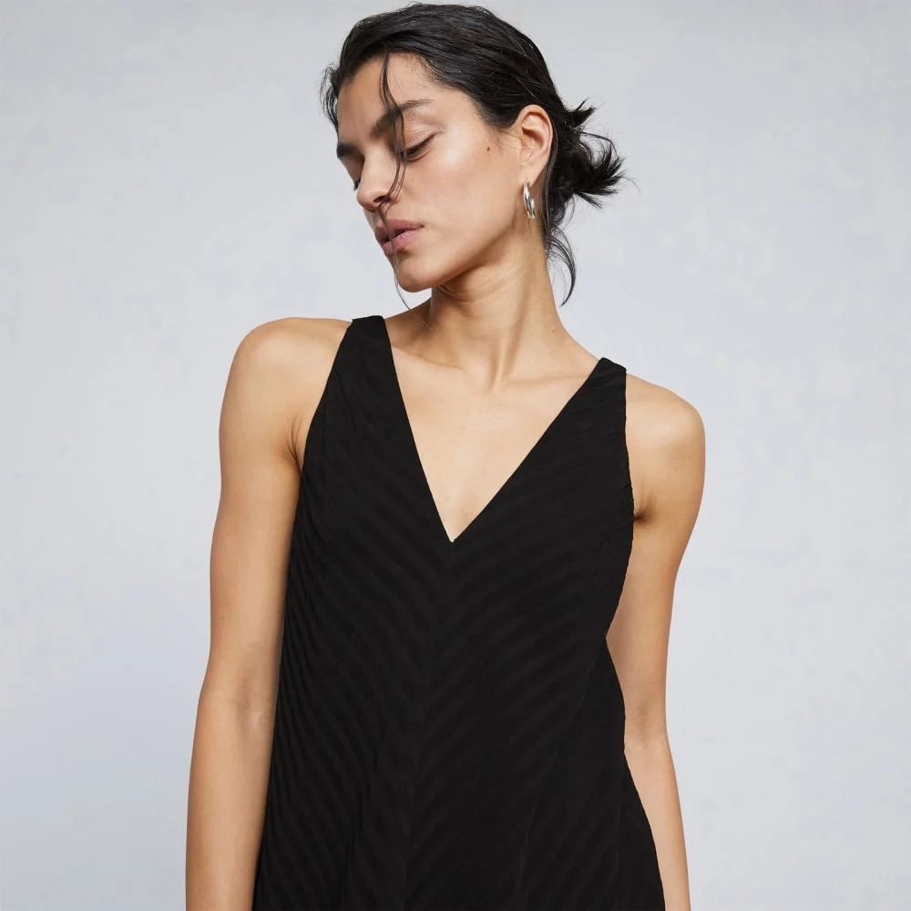 The City Stripe Midi Dress | Black (2)