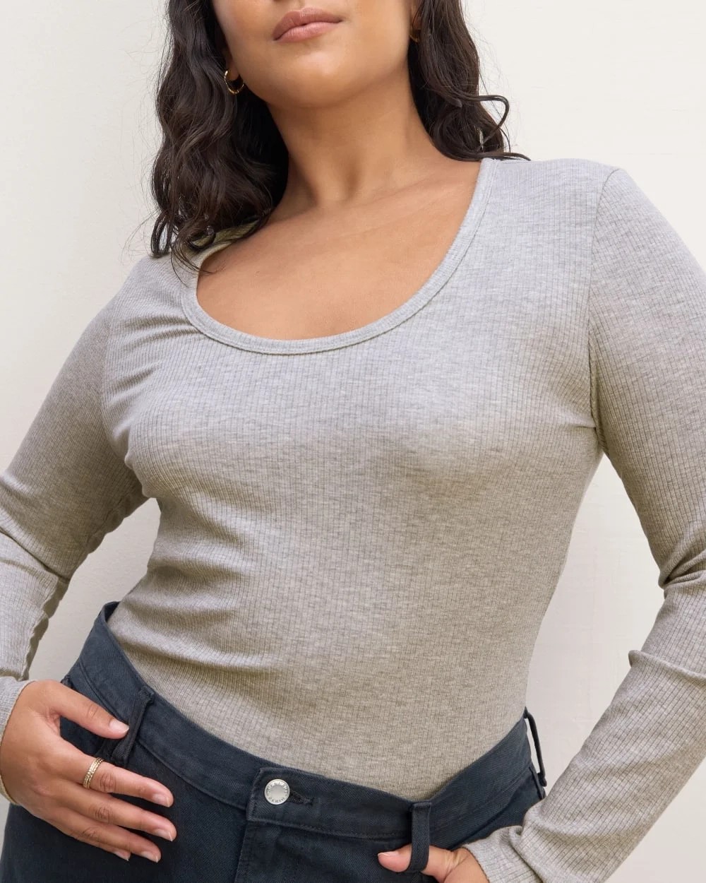 The Shimmy Long-Sleeve Tee | Heathered Grey (2)