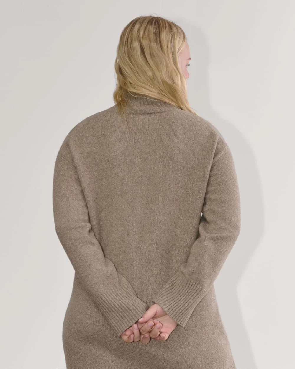 The Sweater Dress in Plush Cotton | Heather Taupe (2)
