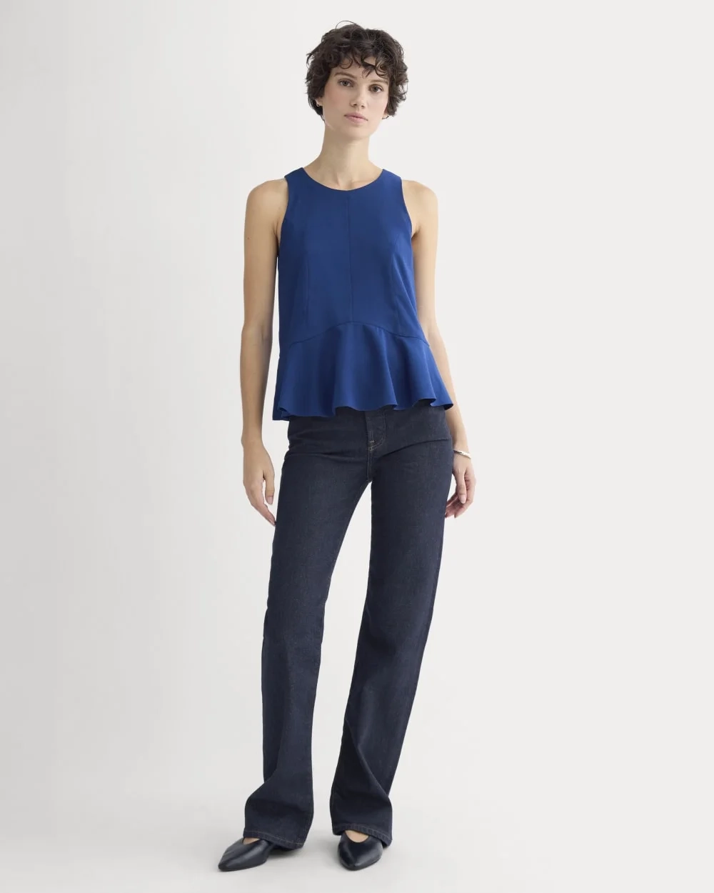 Sleeveless Peplum Top | Estate Blue (3)