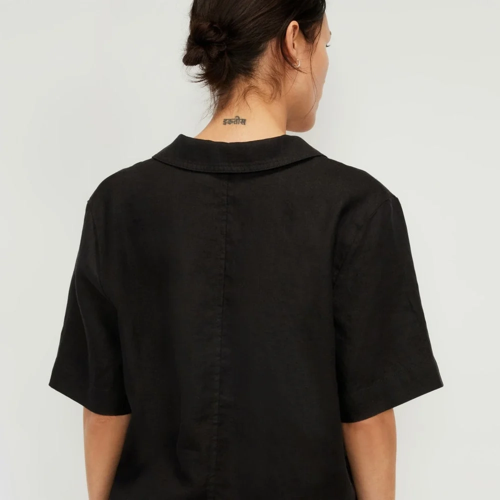 The Linen Workwear Shirt | Black (3)