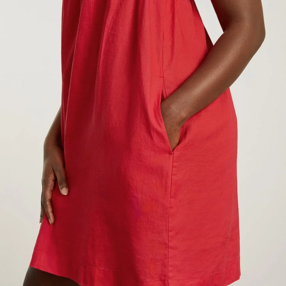 The Smocked Linen Dress | Goji Berry (2)