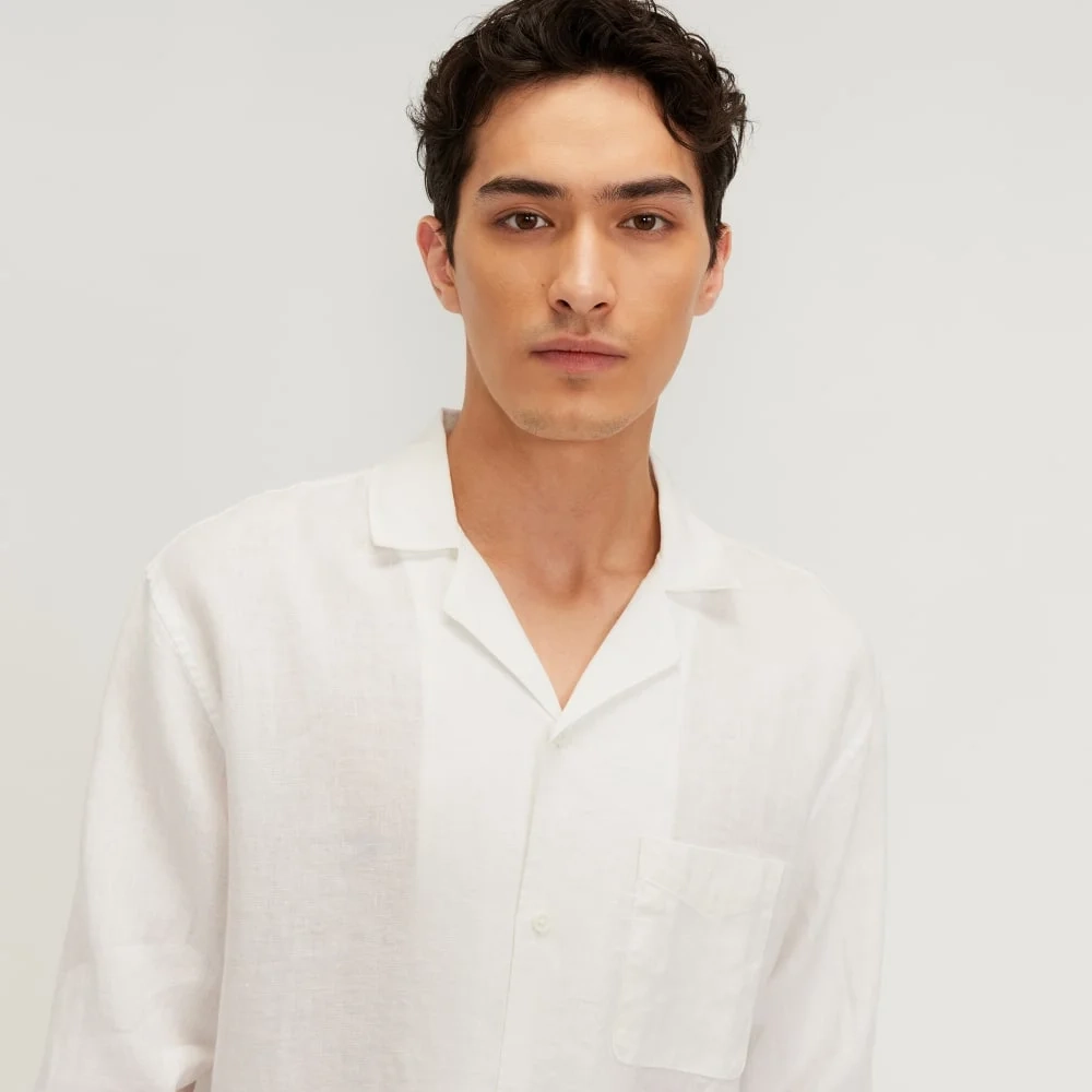 The Relaxed Linen Long-Sleeve Shirt | White (2)