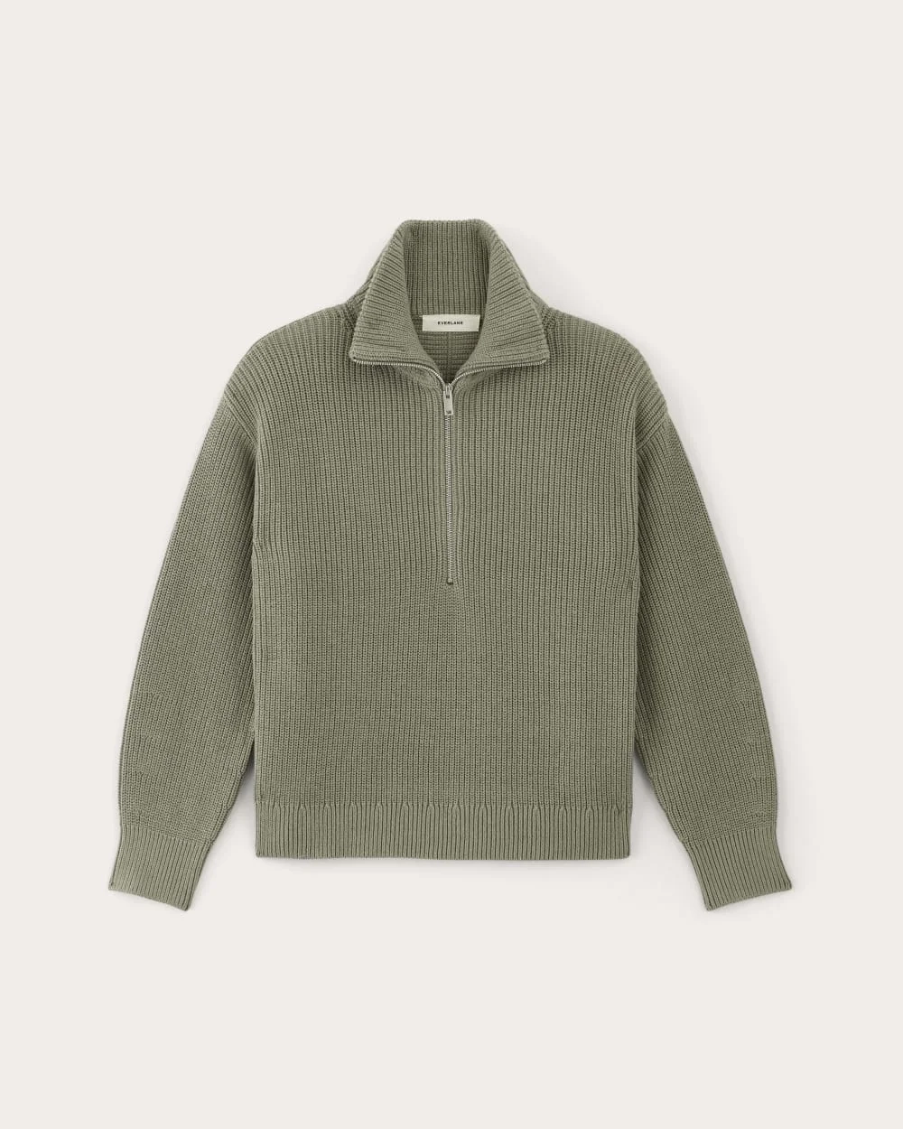 The Half-Zip in Everyday Cotton | Sage Green (2)