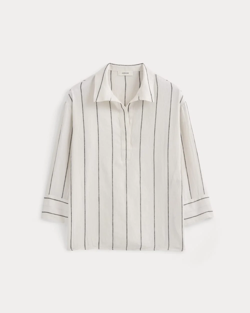 Popover Shirt in Linen | Gardenia/Meteorite (2)