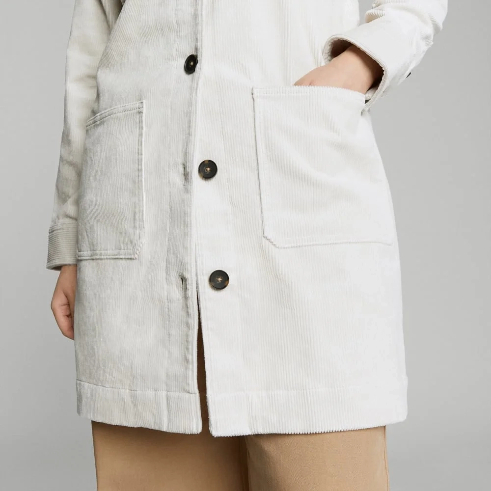 The Corduroy Long Shirt Jacket | Sandstone (2)