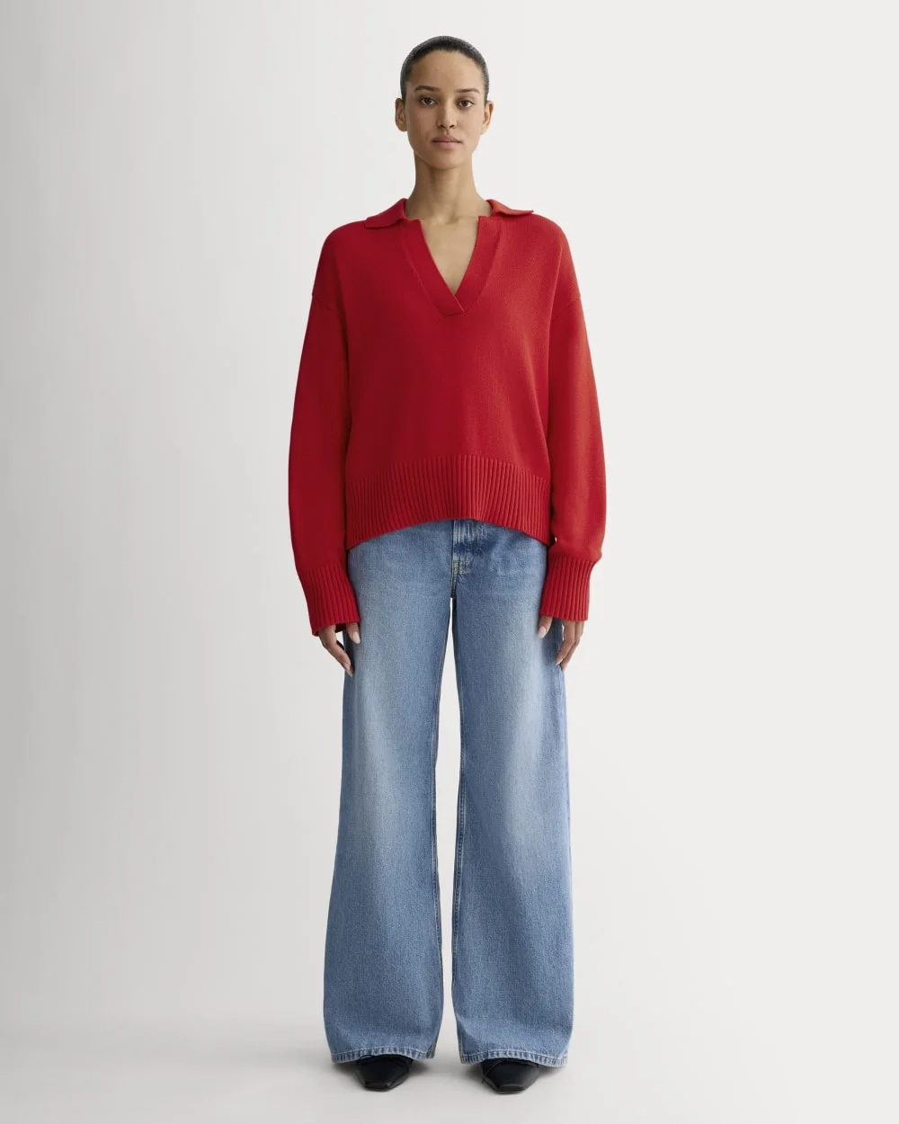 The Boxy Polo in Everyday Cotton | Classic Red (2)