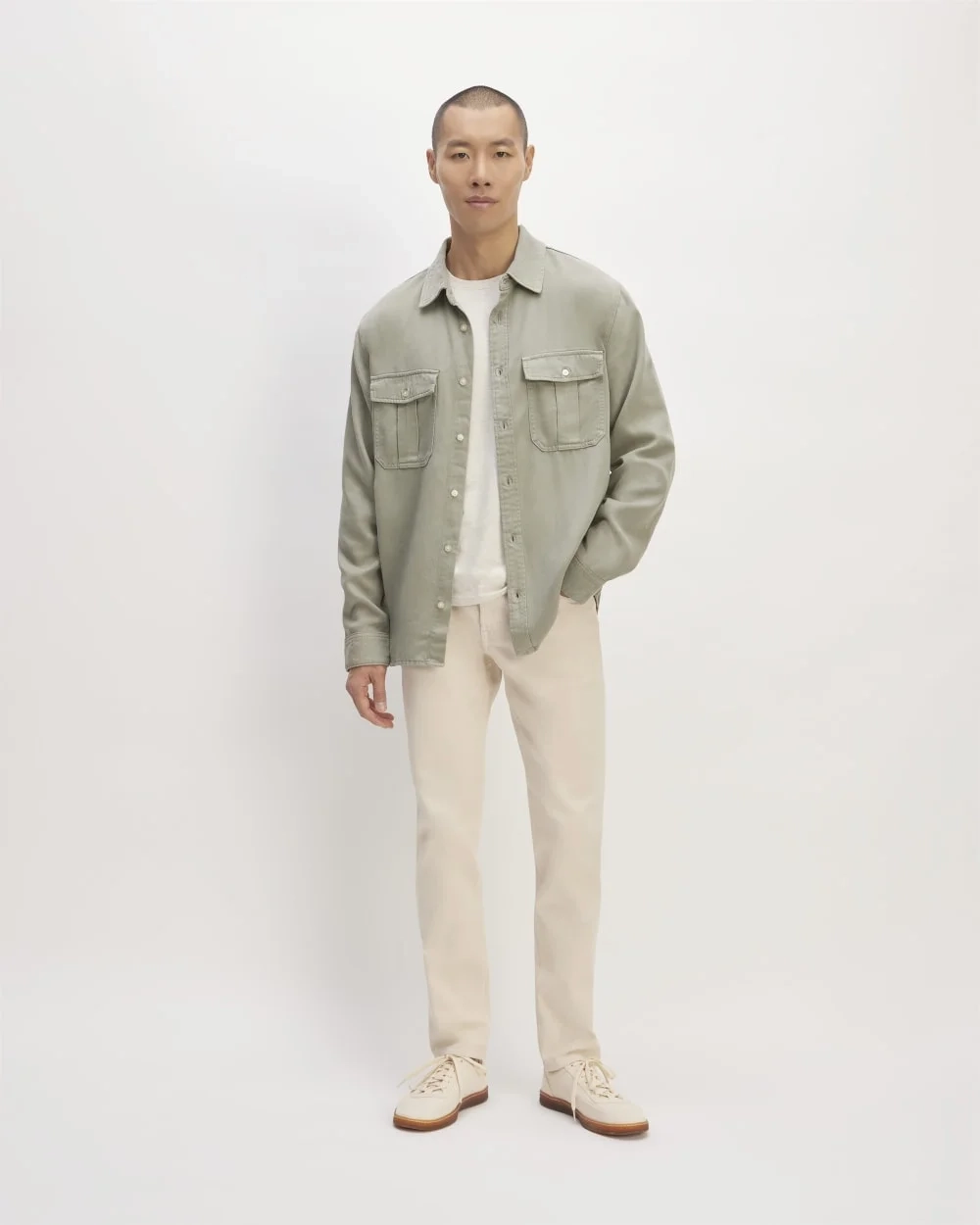 The Utility Shirt Jacket in Buttersoft | Sage Green (2)