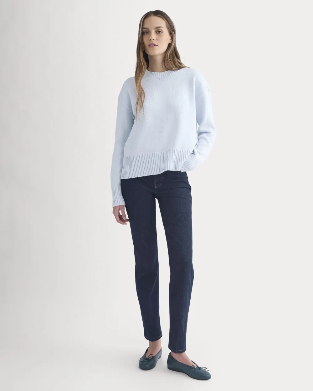 The Boxy Sweater in Everyday Cotton | Skywriting (2)