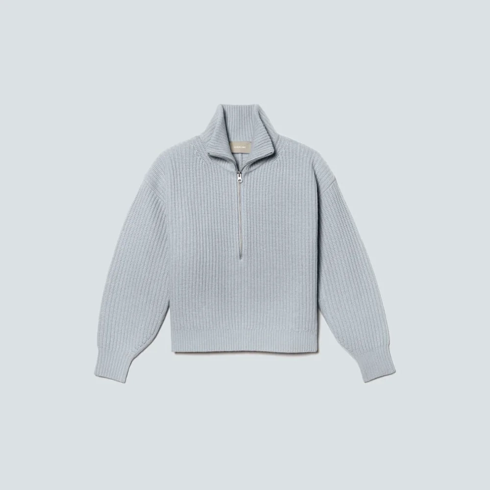 The Half-Zip Sweater in Luxe Merino | Sky (2)
