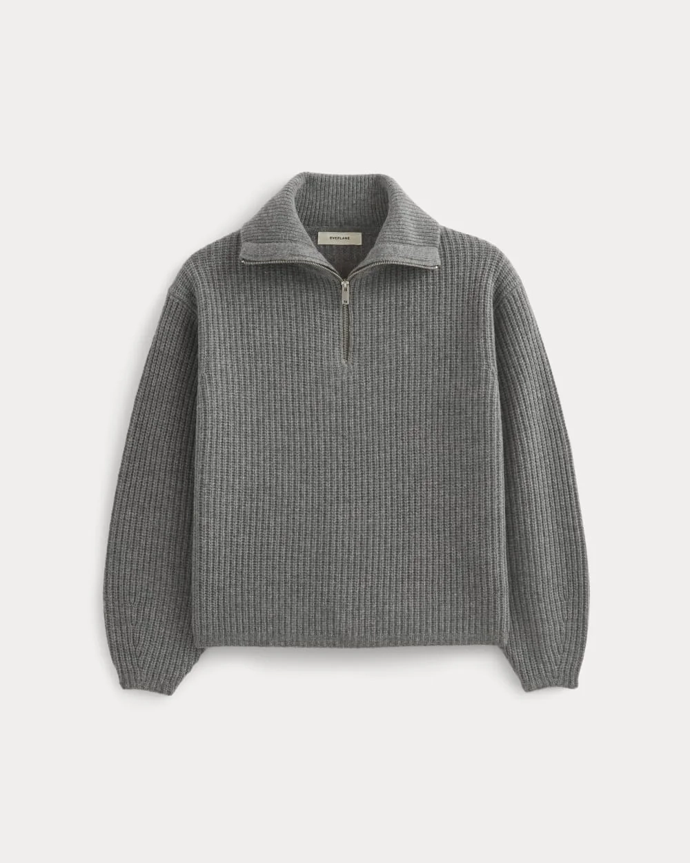 The Half-Zip Sweater in Luxe Merino | Heathered Mid-Grey (2)