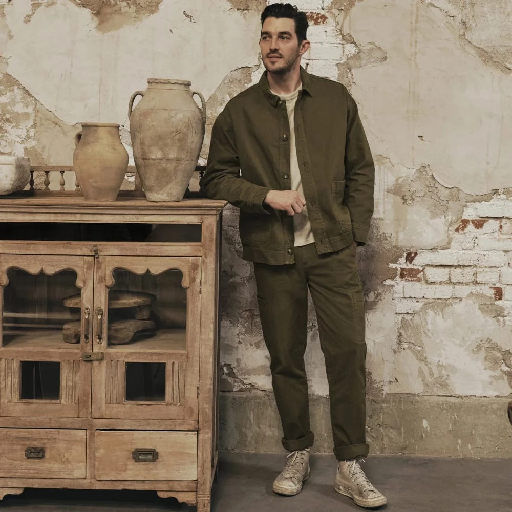 The Organic Cotton Herringbone Refined Cargo | Beech (2)