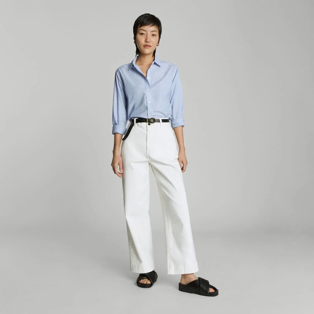 The Must-Have Shirt in Silky Cotton | Lapis Blue / White (2)