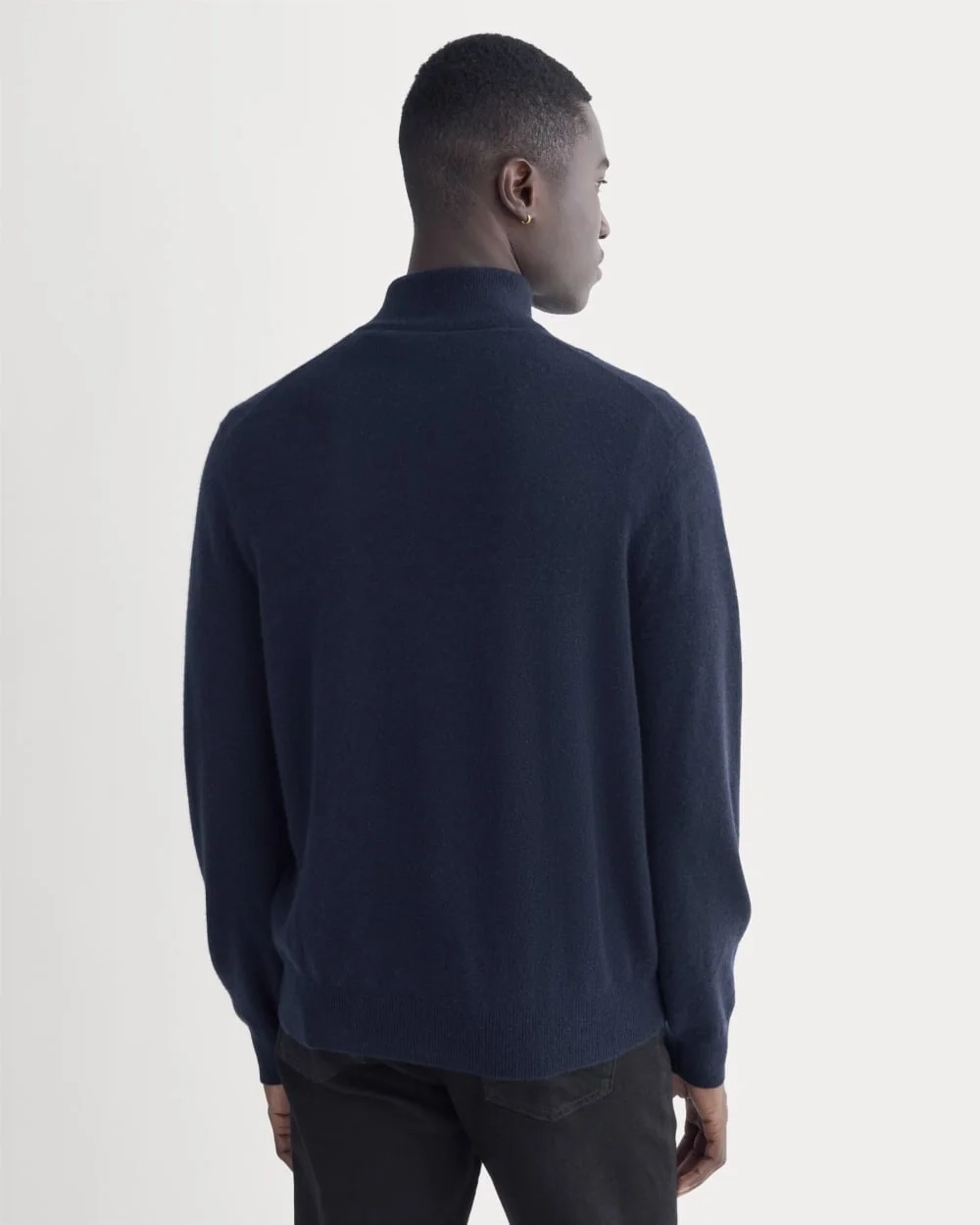 Cashmere Quarter Zip Sweater |  Navy (2)