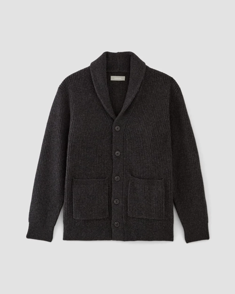 The Felted Merino Shawl Collar Cardigan | Charcoal (2)
