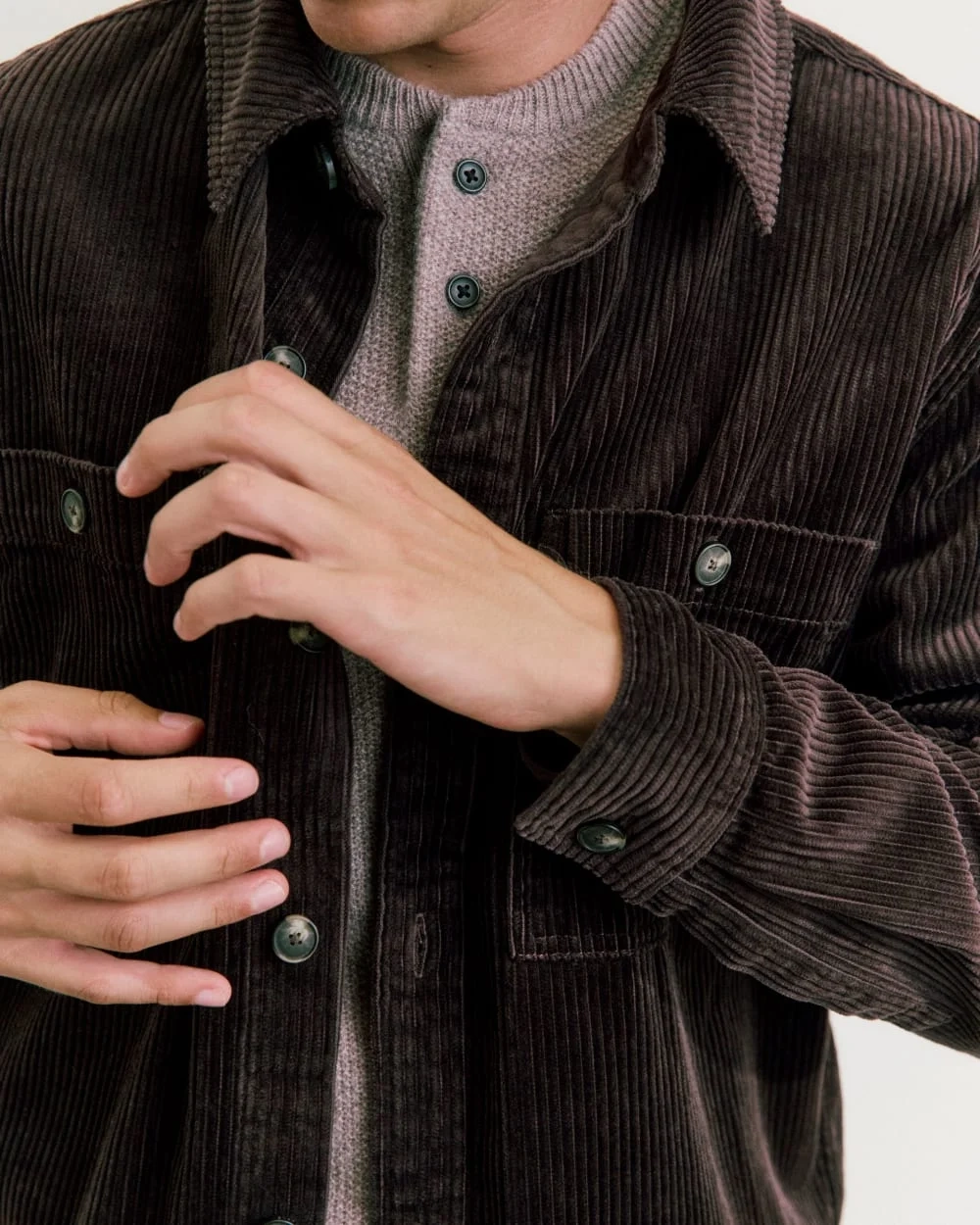 Wide Wale Corduroy Shirt | Dark Chocolate (2)