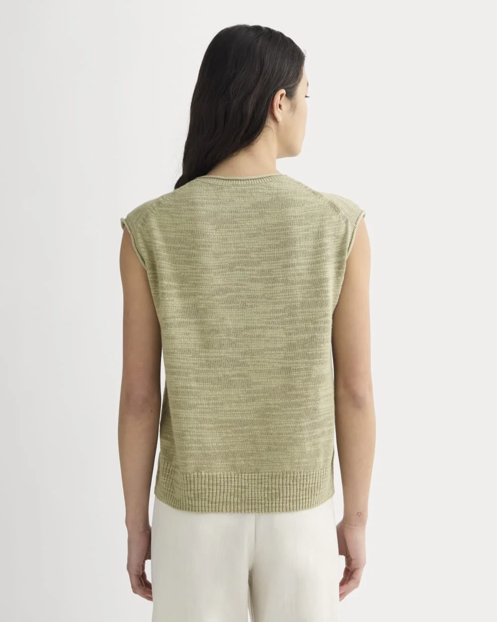 The Muscle Sweater in Cotton Linen | Eucalyptus (3)