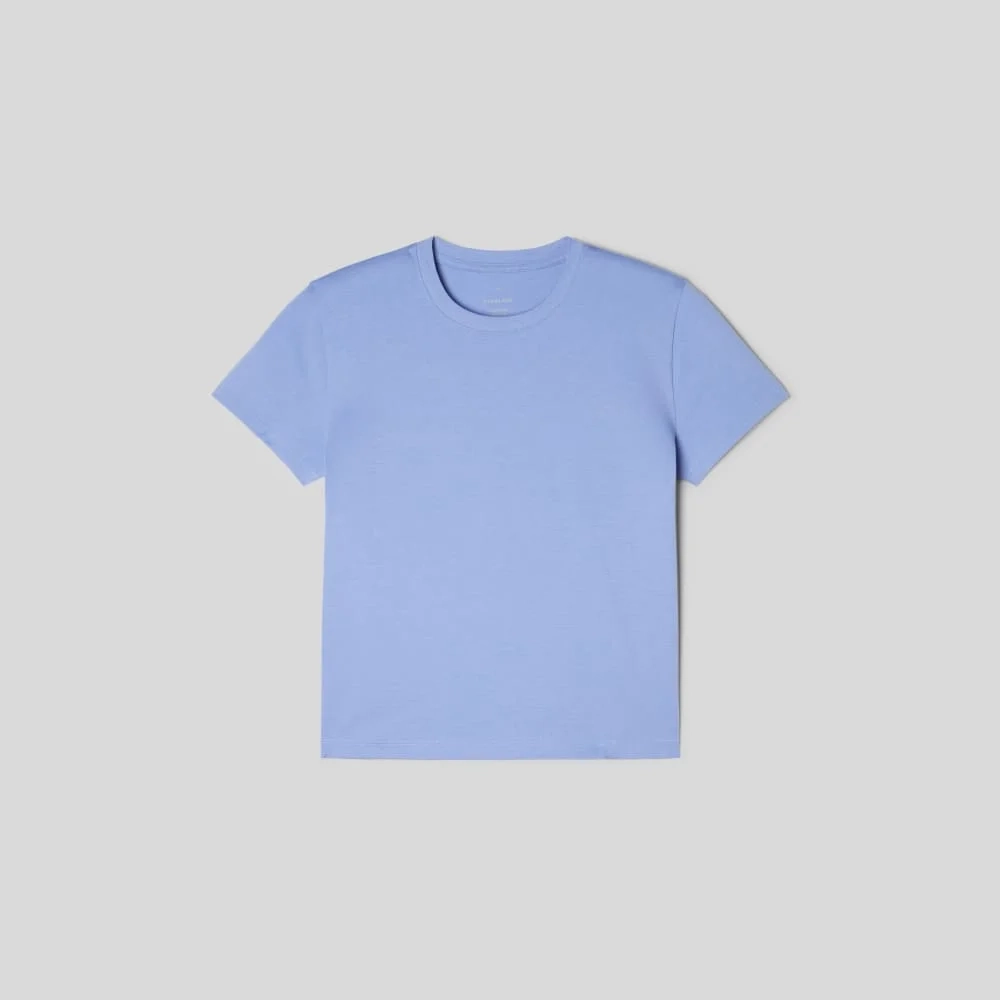 The Box-Cut Tee in Essential Cotton | Cornflower Blue | No Pocket (2)