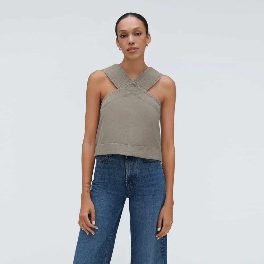 The Cross-Front Apron Top | Clay (2)