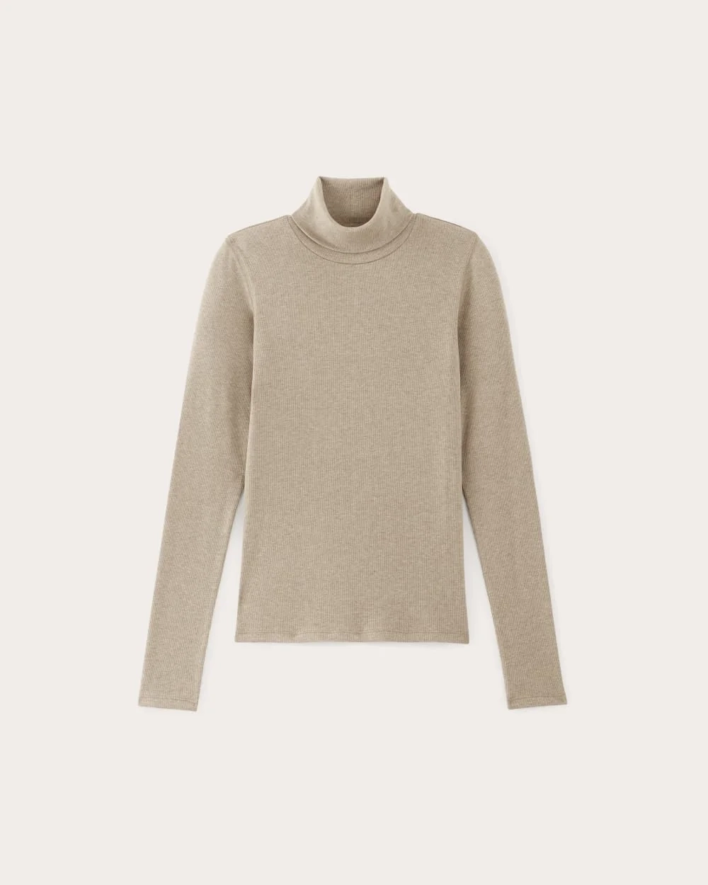 The Luxe Rib Turtleneck | Heathered Tan (3)
