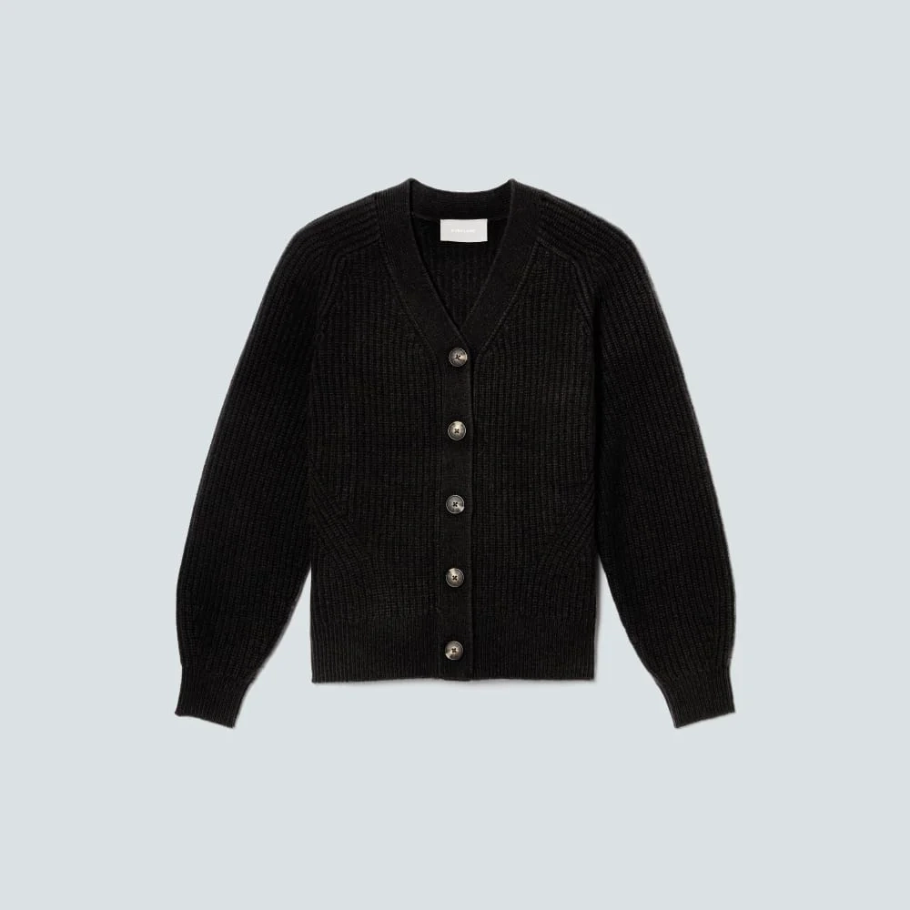 The Felted Merino Cardigan |  Black (2)