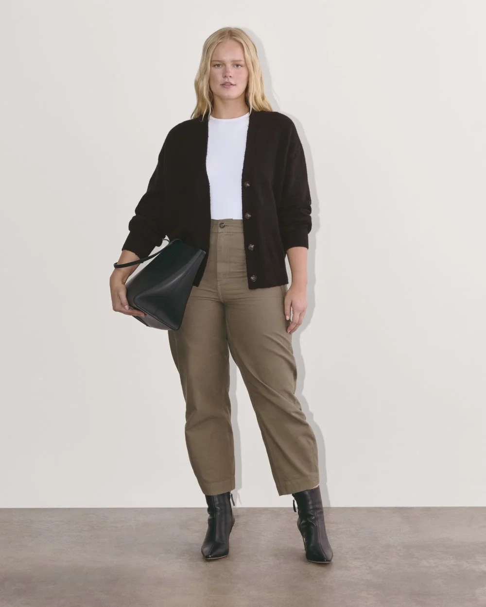 The Cocoon Cardigan in Plush Cotton | Black (2)